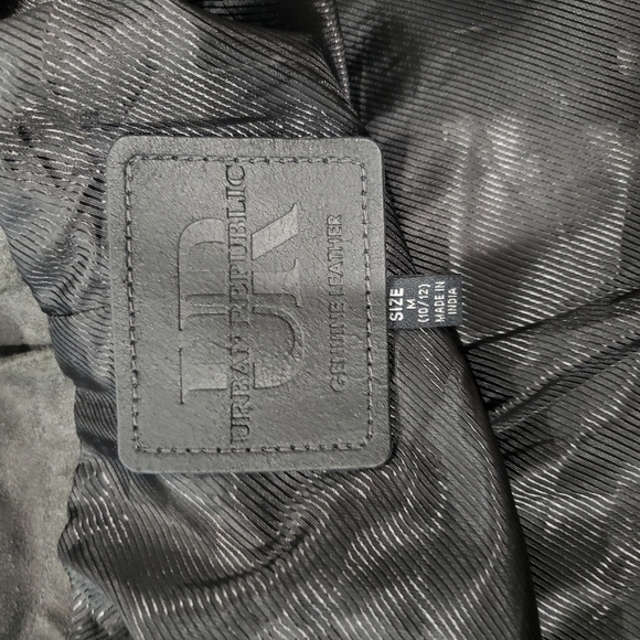 Urban Republic Gray Charcoal 100% Genuine Leather Moto Jacket Size Medium - Picture 13 of 15